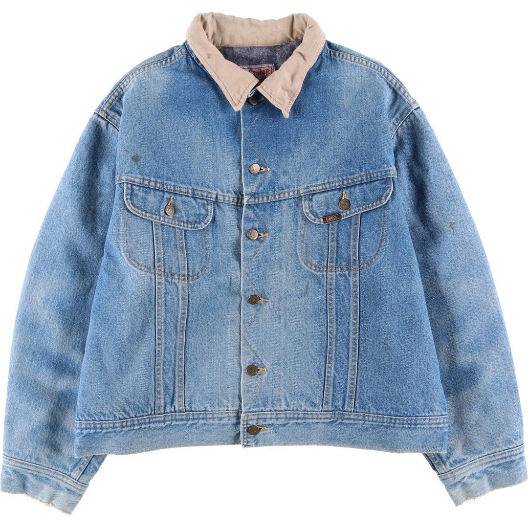 Vintage Lee STORM RIDER denim jacket from the 1980'S and 1990s, size L, men's. cotton blue type Vintage Second Hand