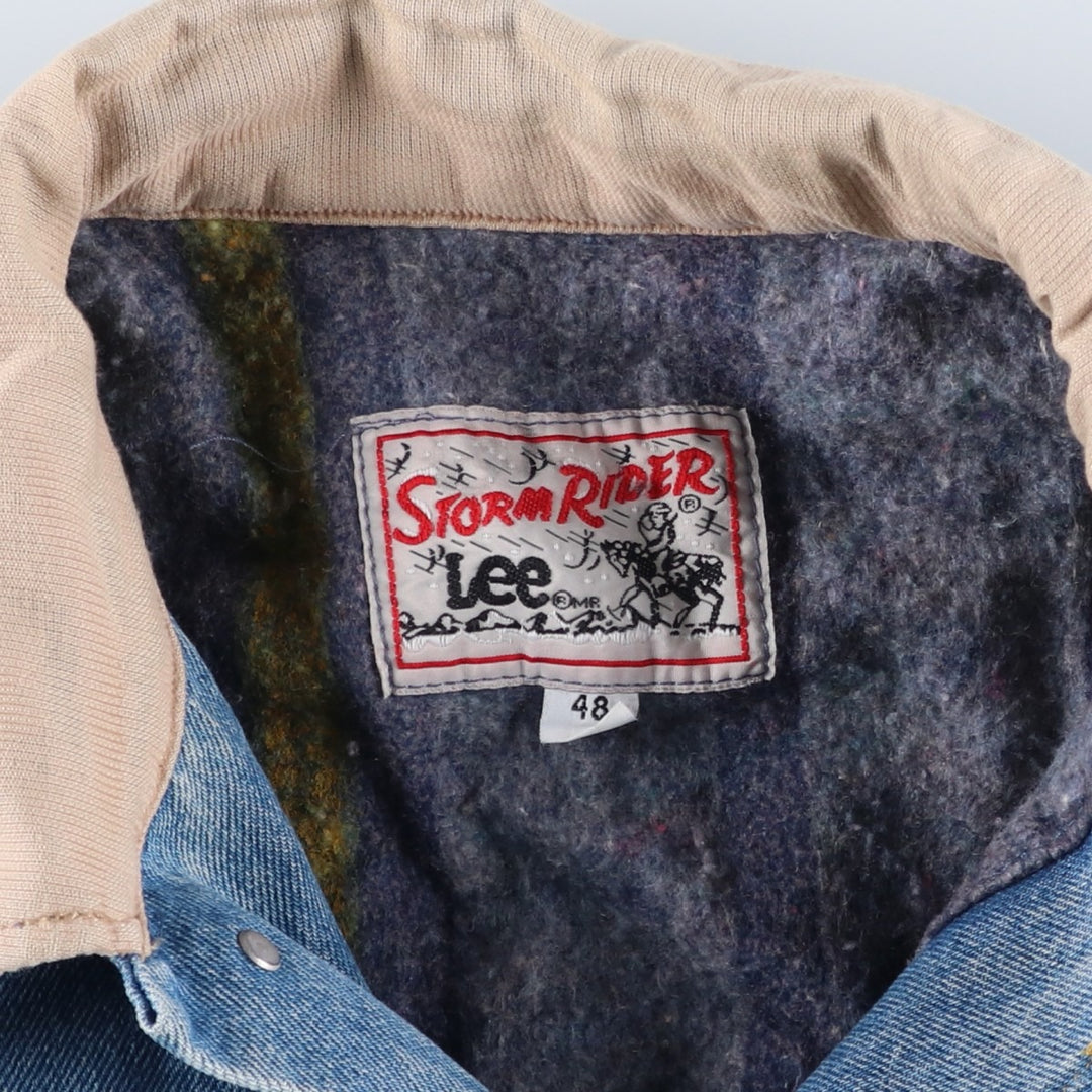 Vintage Lee STORM RIDER denim jacket from the 1980'S and 1990s, size L, men's. cotton blue type Vintage Second Hand