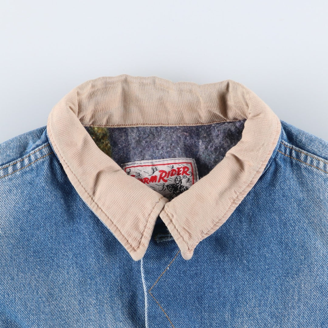 Vintage Lee STORM RIDER denim jacket from the 1980'S and 1990s, size L, men's. cotton blue type Vintage Second Hand