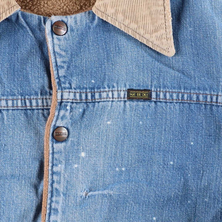 Vintage 1970'S Maverick denim jacket, made in the USA, size M, men's. unclear blue type Vintage Second Hand