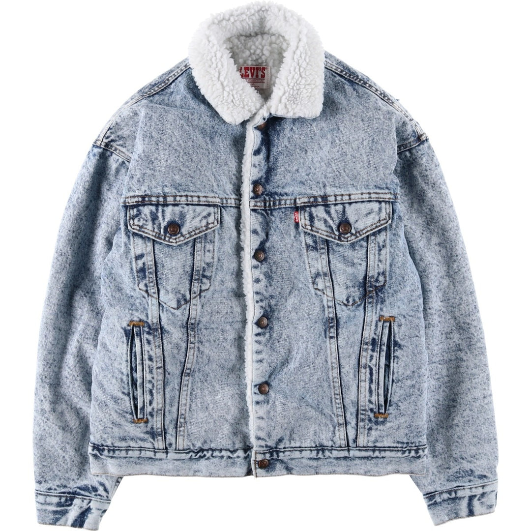 90'S Levi's 70609-0219 Padded Chemical Wash Denim Jacket, Made in USA, Men's Size Medium cotton blue type Vintage Second Hand