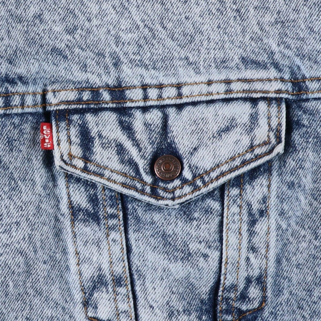 90'S Levi's 70609-0219 Padded Chemical Wash Denim Jacket, Made in USA, Men's Size Medium cotton blue type Vintage Second Hand