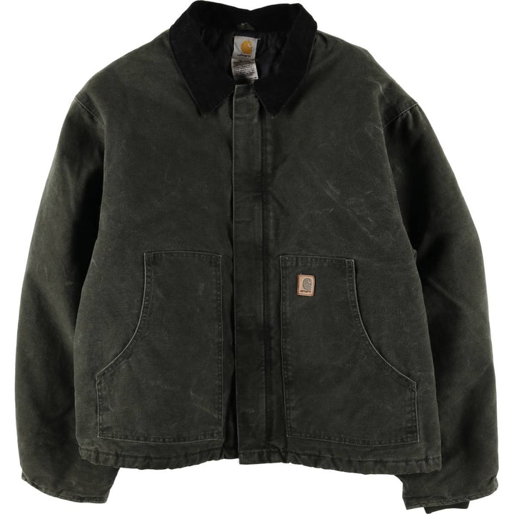 2000'S Carhartt Traditional Padded Duck Work Jacket, Men's XXL cotton Khaki type Vintage Second Hand