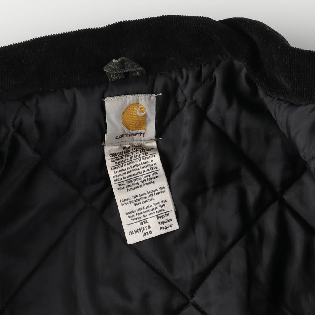2000'S Carhartt Traditional Padded Duck Work Jacket, Men's XXL cotton Khaki type Vintage Second Hand