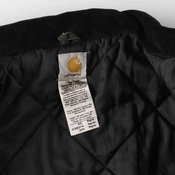 2000'S Carhartt Traditional Padded Duck Work Jacket, Men's XXL cotton Khaki type Vintage Second Hand