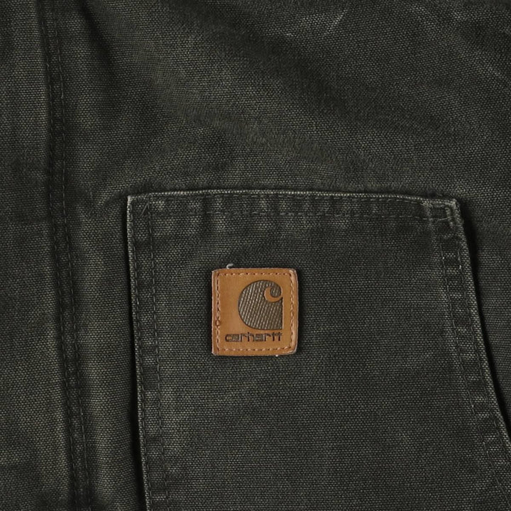 2000'S Carhartt Traditional Padded Duck Work Jacket, Men's XXL cotton Khaki type Vintage Second Hand