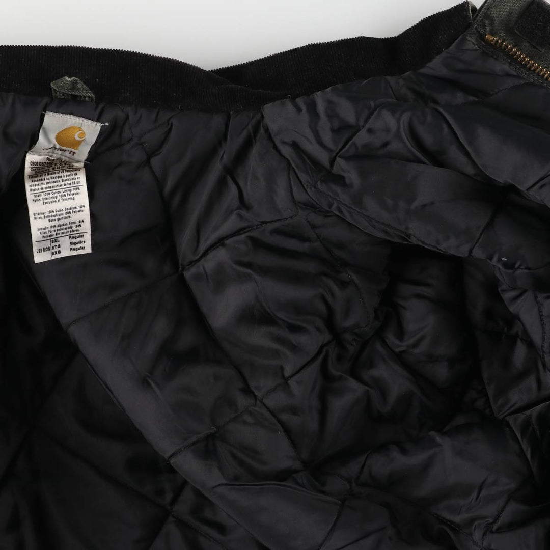 2000'S Carhartt Traditional Padded Duck Work Jacket, Men's XXL cotton Khaki type Vintage Second Hand