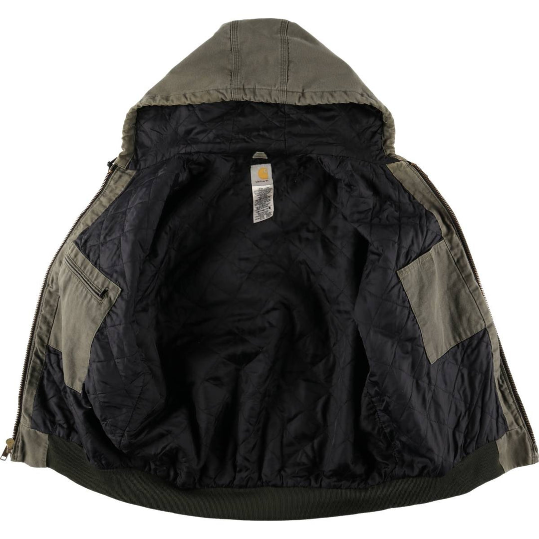 Carhartt Active Jacket, Padded Duck Full-Zip Hoodie, Men's Size L cotton Khaki type Vintage Second Hand