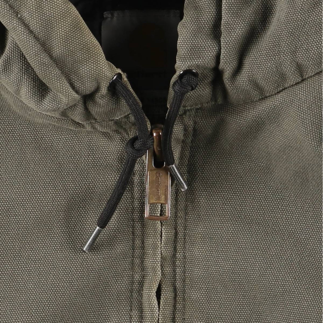 Carhartt Active Jacket, Padded Duck Full-Zip Hoodie, Men's Size L cotton Khaki type Vintage Second Hand