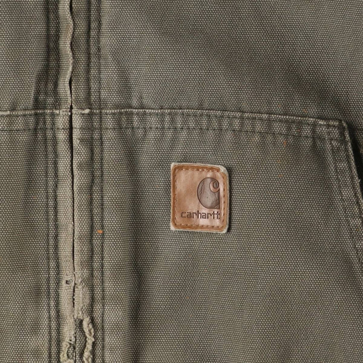 Carhartt Active Jacket, Padded Duck Full-Zip Hoodie, Men's Size L cotton Khaki type Vintage Second Hand