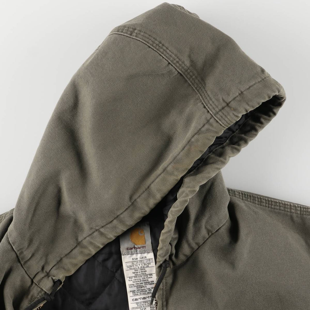 Carhartt Active Jacket, Padded Duck Full-Zip Hoodie, Men's Size L cotton Khaki type Vintage Second Hand