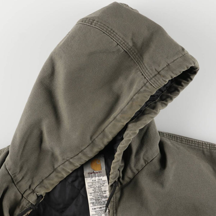 Carhartt Active Jacket, Padded Duck Full-Zip Hoodie, Men's Size L cotton Khaki type Vintage Second Hand