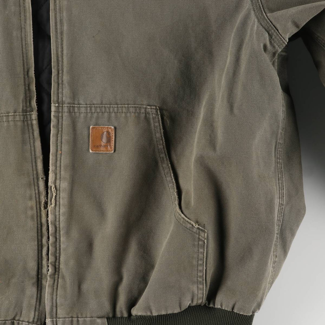 Carhartt Active Jacket, Padded Duck Full-Zip Hoodie, Men's Size L cotton Khaki type Vintage Second Hand