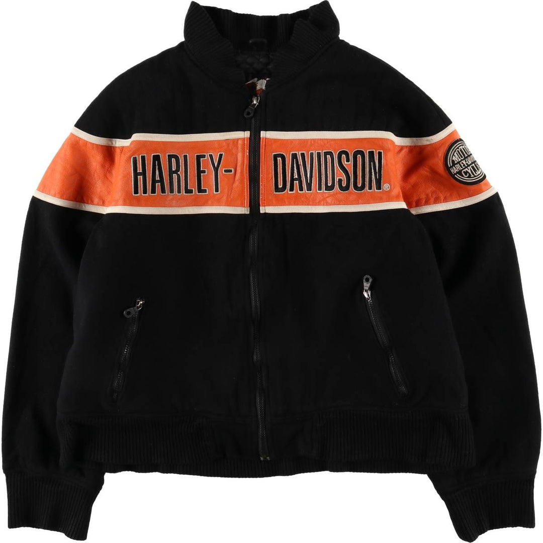 Harley-Davidson Padded Wool Varsity Jacket, Men's Size L Merino wool black type Vintage Second Hand
