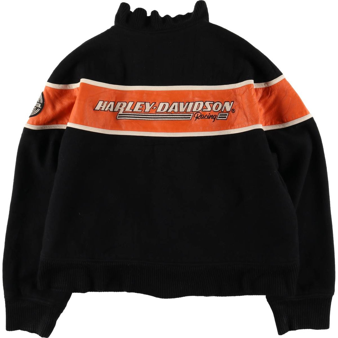 Harley-Davidson Padded Wool Varsity Jacket, Men's Size L Merino wool black type Vintage Second Hand