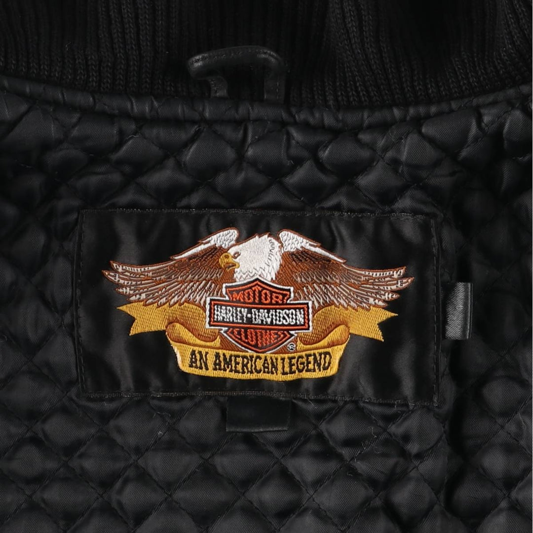 Harley-Davidson Padded Wool Varsity Jacket, Men's Size L Merino wool black type Vintage Second Hand