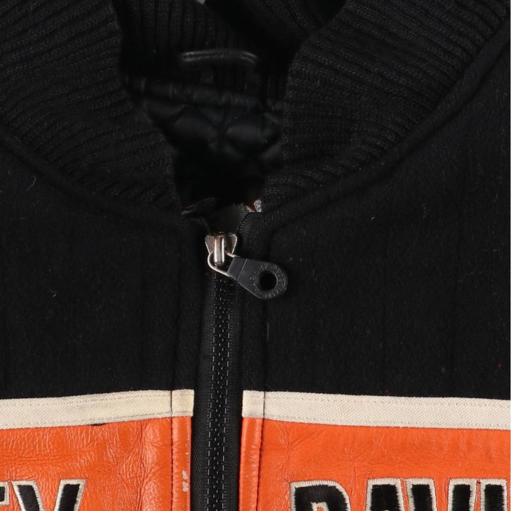 Harley-Davidson Padded Wool Varsity Jacket, Men's Size L Merino wool black type Vintage Second Hand