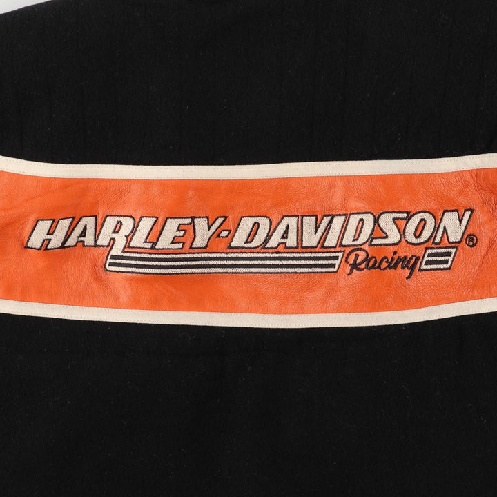 Harley-Davidson Padded Wool Varsity Jacket, Men's Size L Merino wool black type Vintage Second Hand