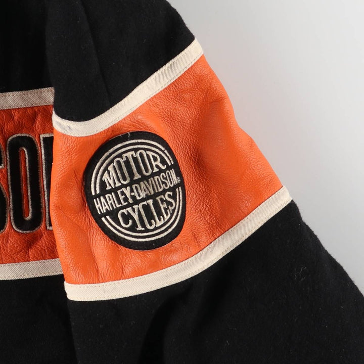 Harley-Davidson Padded Wool Varsity Jacket, Men's Size L Merino wool black type Vintage Second Hand