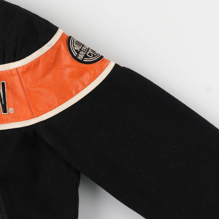 Harley-Davidson Padded Wool Varsity Jacket, Men's Size L Merino wool black type Vintage Second Hand