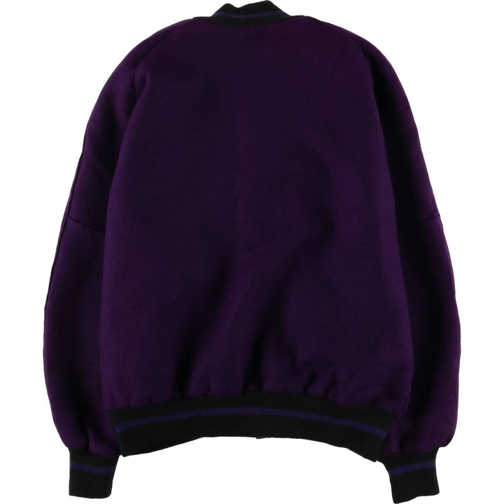 90'S DeLONG Wool Varsity Jacket, Award Jacket, Made in USA, Men's XL, Vintage Recycled wool purple type Vintage Second Hand