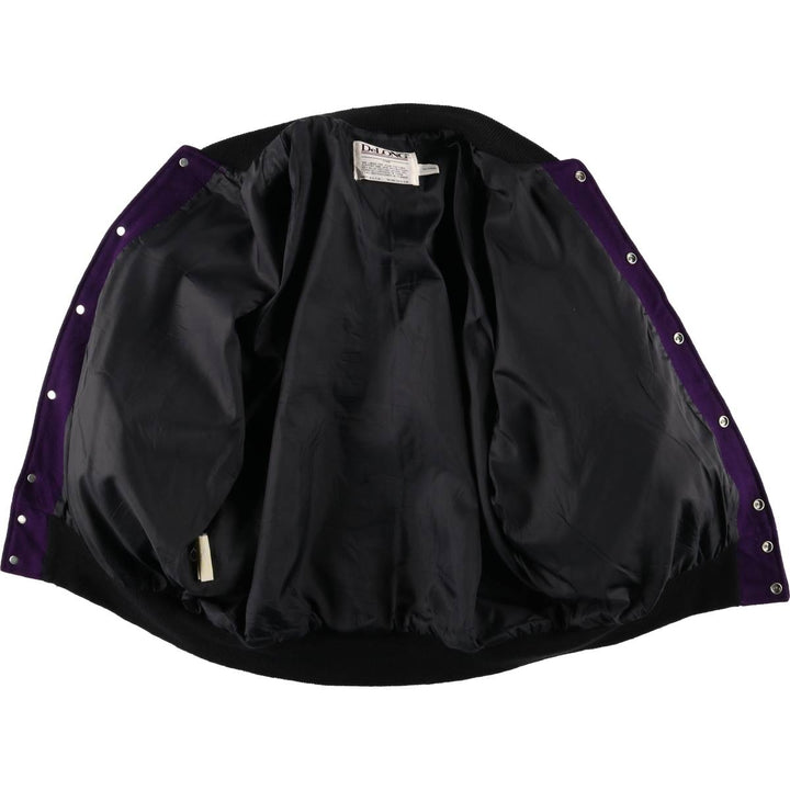 90'S DeLONG Wool Varsity Jacket, Award Jacket, Made in USA, Men's XL, Vintage Recycled wool purple type Vintage Second Hand