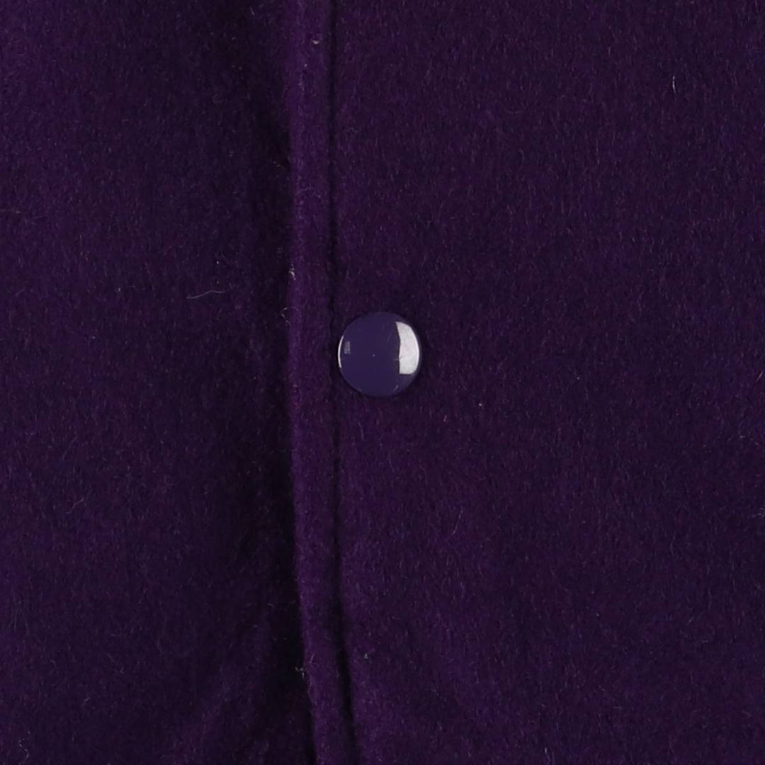 90'S DeLONG Wool Varsity Jacket, Award Jacket, Made in USA, Men's XL, Vintage Recycled wool purple type Vintage Second Hand