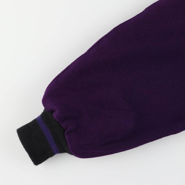 90'S DeLONG Wool Varsity Jacket, Award Jacket, Made in USA, Men's XL, Vintage Recycled wool purple type Vintage Second Hand