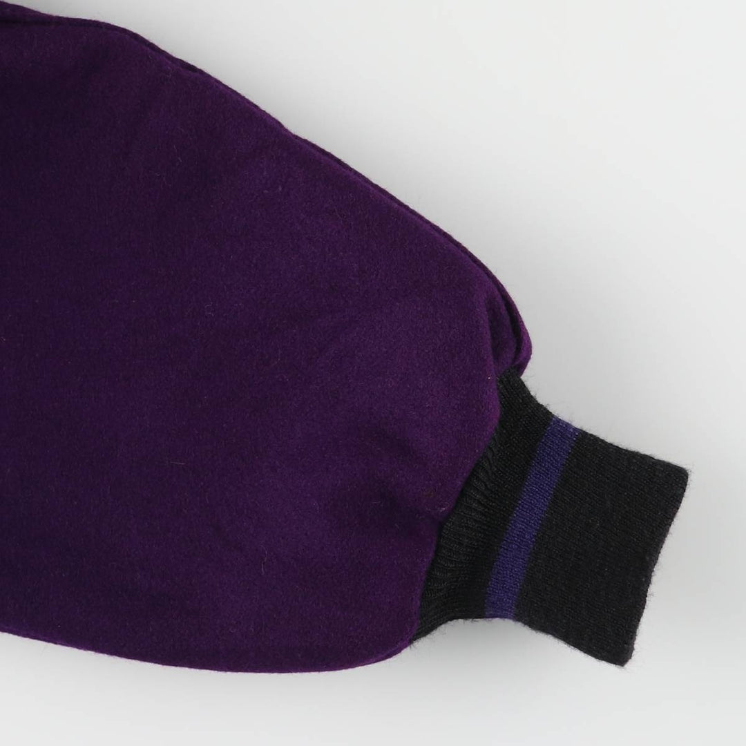 90'S DeLONG Wool Varsity Jacket, Award Jacket, Made in USA, Men's XL, Vintage Recycled wool purple type Vintage Second Hand