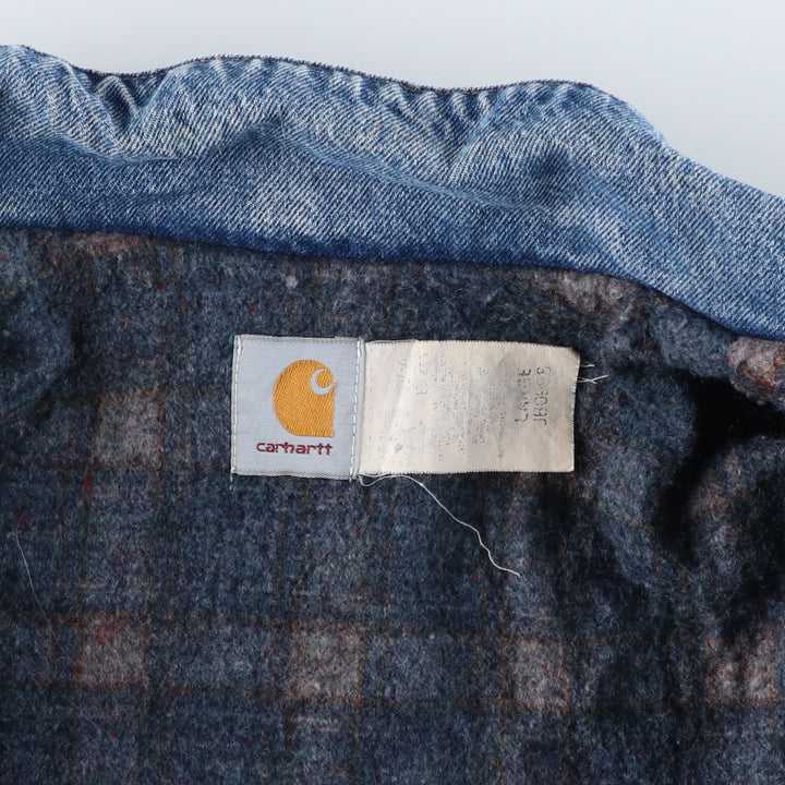 Vintage 80s-90'S Carhartt denim jacket, size L, men's cotton blue type Vintage Second Hand