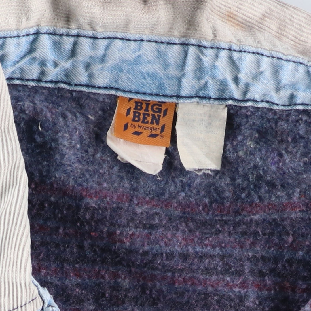70s~80'S Wrangler BIG BEN denim coveralls made in USA, men's size L, vintage unclear blue type Vintage Second Hand