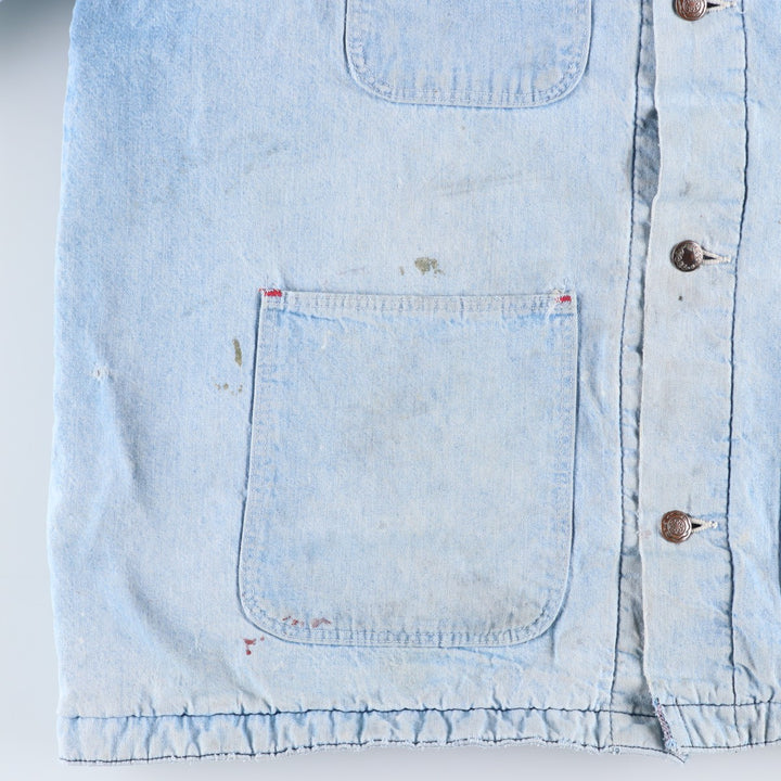 70s~80'S Wrangler BIG BEN denim coveralls made in USA, men's size L, vintage unclear blue type Vintage Second Hand