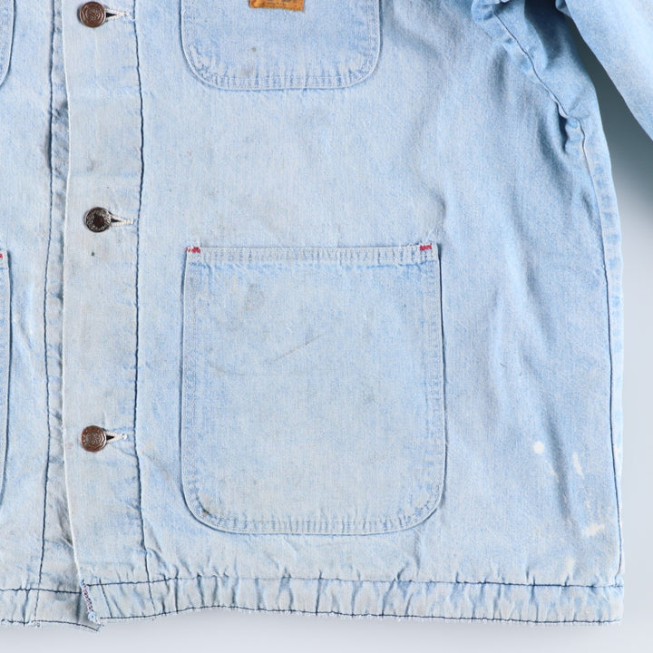 70s~80'S Wrangler BIG BEN denim coveralls made in USA, men's size L, vintage unclear blue type Vintage Second Hand