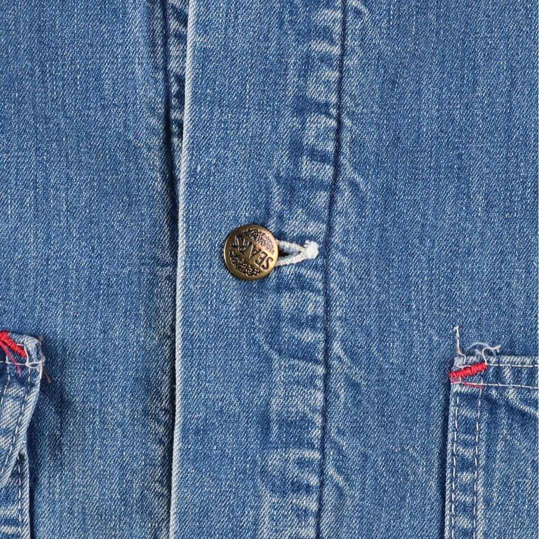 Vintage 1970s-1980'S Sears Work 'n Leisure denim coveralls, men's size L unclear blue type Vintage Second Hand