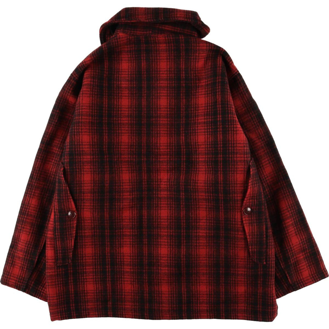 Vintage 1970'S WOOLRICH buffalo check wool hunting jacket, men's size XL wool red type Vintage Second Hand