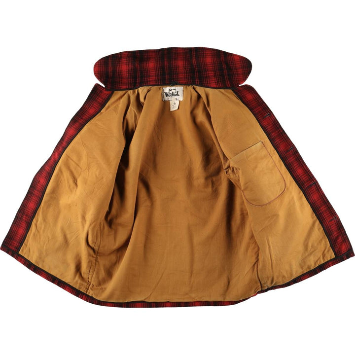 Vintage 1970'S WOOLRICH buffalo check wool hunting jacket, men's size XL wool red type Vintage Second Hand