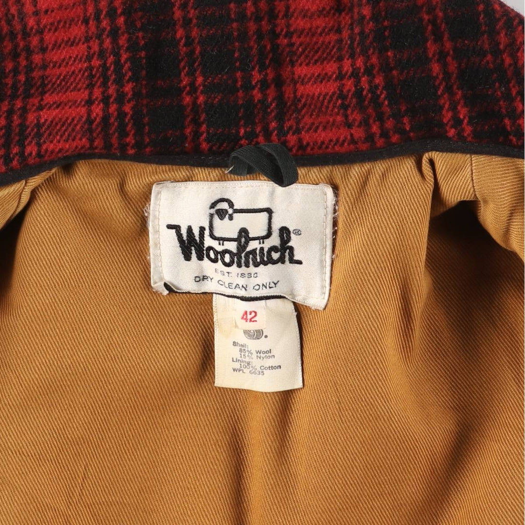 Vintage 1970'S WOOLRICH buffalo check wool hunting jacket, men's size XL wool red type Vintage Second Hand