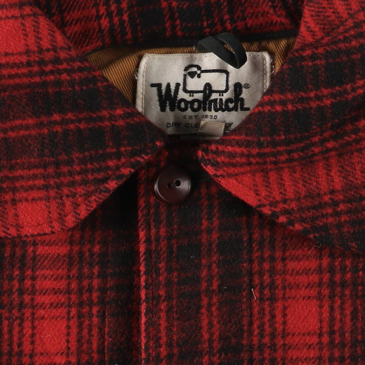 Vintage 1970'S WOOLRICH buffalo check wool hunting jacket, men's size XL wool red type Vintage Second Hand