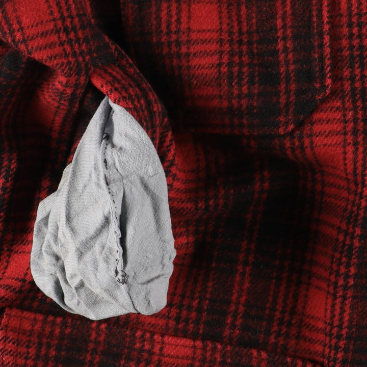 Vintage 1970'S WOOLRICH buffalo check wool hunting jacket, men's size XL wool red type Vintage Second Hand