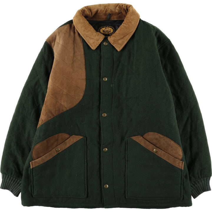 Vintage 80s-90'S WOOLRICH padded wool hunting jacket, made in the USA, men's size XL wool green type Vintage Second Hand