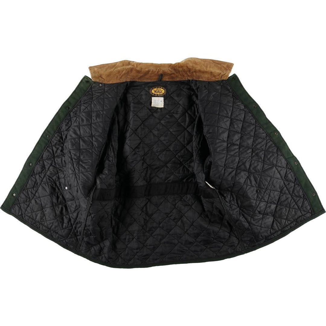 Vintage 80s-90'S WOOLRICH padded wool hunting jacket, made in the USA, men's size XL wool green type Vintage Second Hand