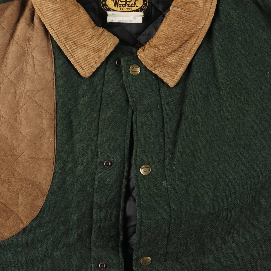 Vintage 80s-90'S WOOLRICH padded wool hunting jacket, made in the USA, men's size XL wool green type Vintage Second Hand