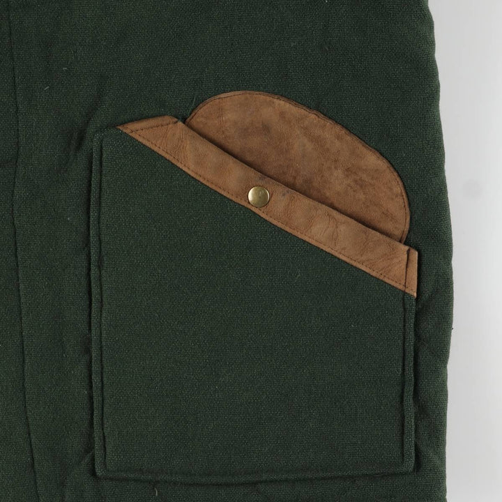 Vintage 80s-90'S WOOLRICH padded wool hunting jacket, made in the USA, men's size XL wool green type Vintage Second Hand