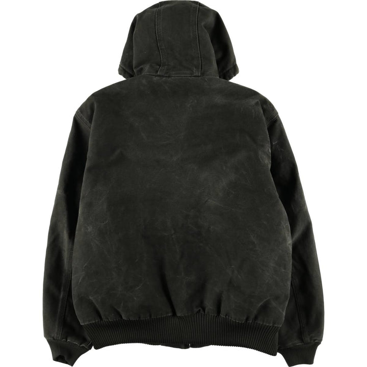 00'S Carhartt Active Jacket, Padded Duck Full Zip Hoodie, Men's Size L cotton Khaki type Vintage Second Hand