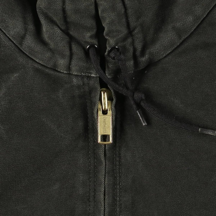 00'S Carhartt Active Jacket, Padded Duck Full Zip Hoodie, Men's Size L cotton Khaki type Vintage Second Hand