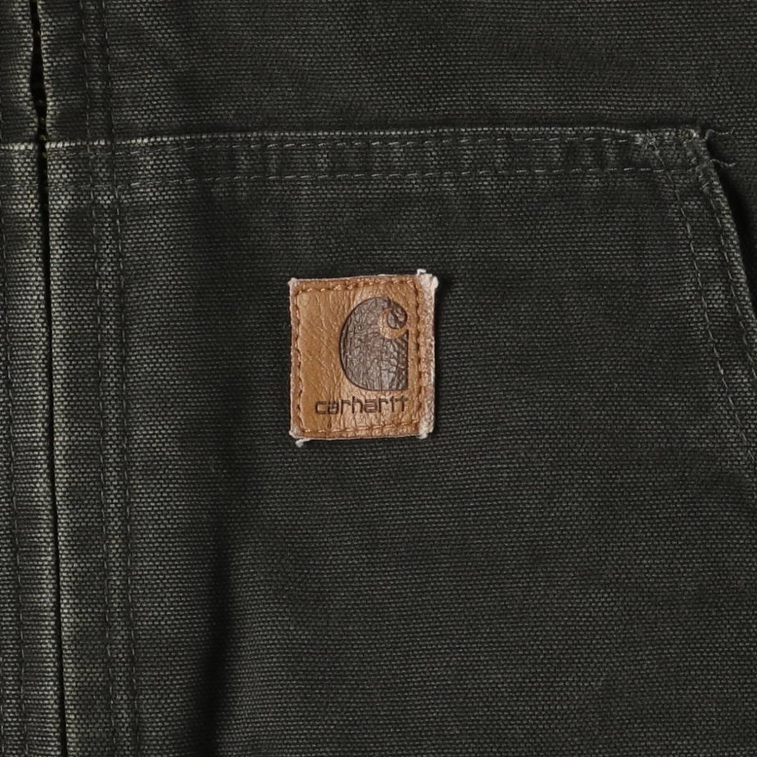 00'S Carhartt Active Jacket, Padded Duck Full Zip Hoodie, Men's Size L cotton Khaki type Vintage Second Hand