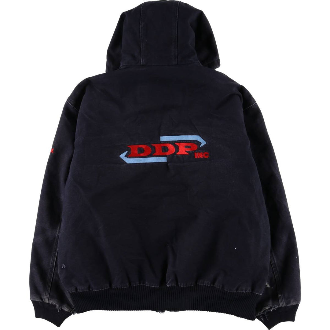 2000'S Carhartt Active Jacket, Padded Duck Full Zip Hoodie, Men's Size XL cotton navy blue type Vintage Second Hand