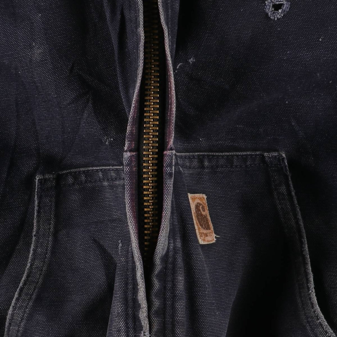 2000'S Carhartt Active Jacket, Padded Duck Full Zip Hoodie, Men's Size XL cotton navy blue type Vintage Second Hand