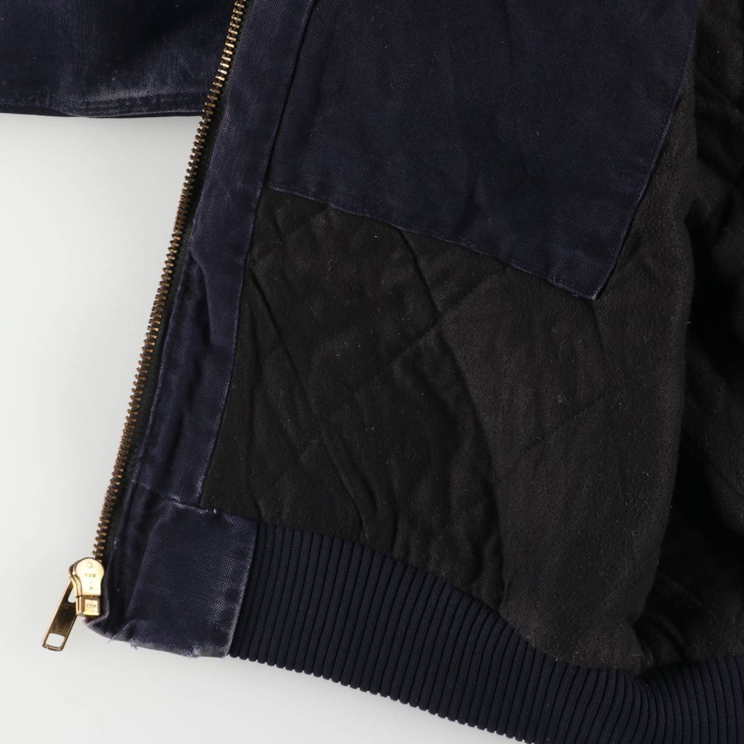 2000'S Carhartt Active Jacket, Padded Duck Full Zip Hoodie, Men's Size XL cotton navy blue type Vintage Second Hand