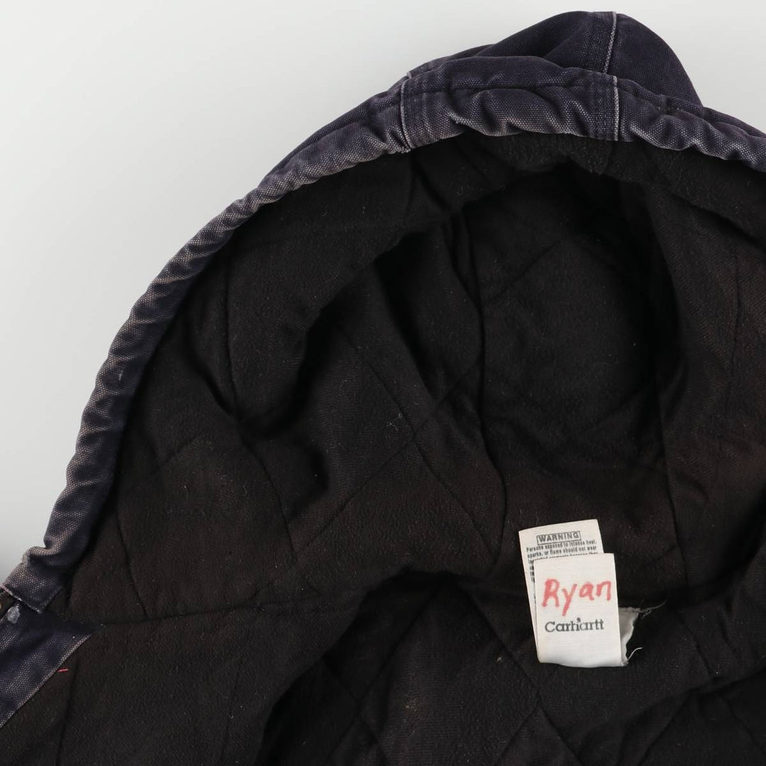 2000'S Carhartt Active Jacket, Padded Duck Full Zip Hoodie, Men's Size XL cotton navy blue type Vintage Second Hand